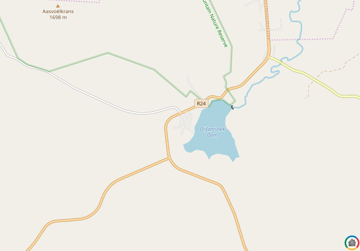 Map location of Olifants Nek